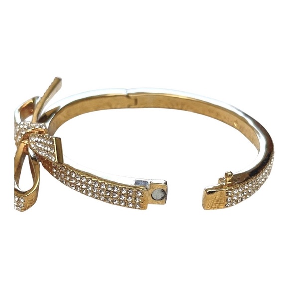 Kate Spade Crystal Pave Bow Hinged Bangle Bracelet - Picture 7 of 13